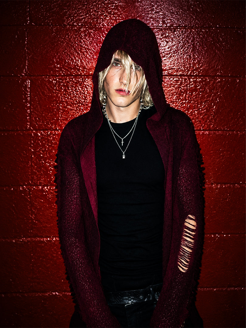 hooded cardigan