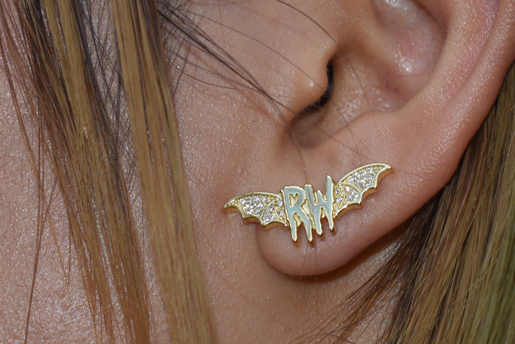 Roxy wrld Gold bat wing earrings
