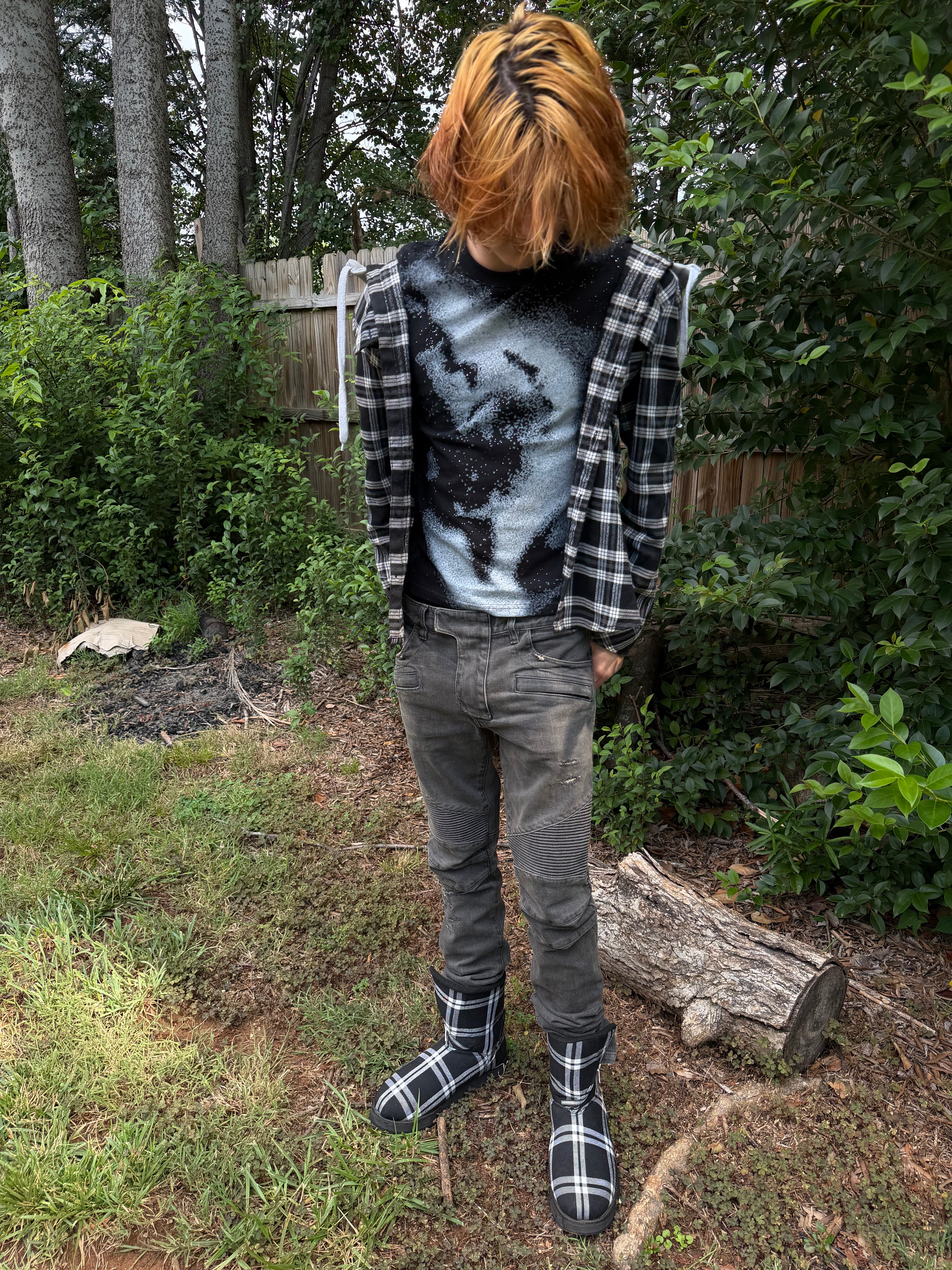 zipper flannel boots (sample pair 1of1)