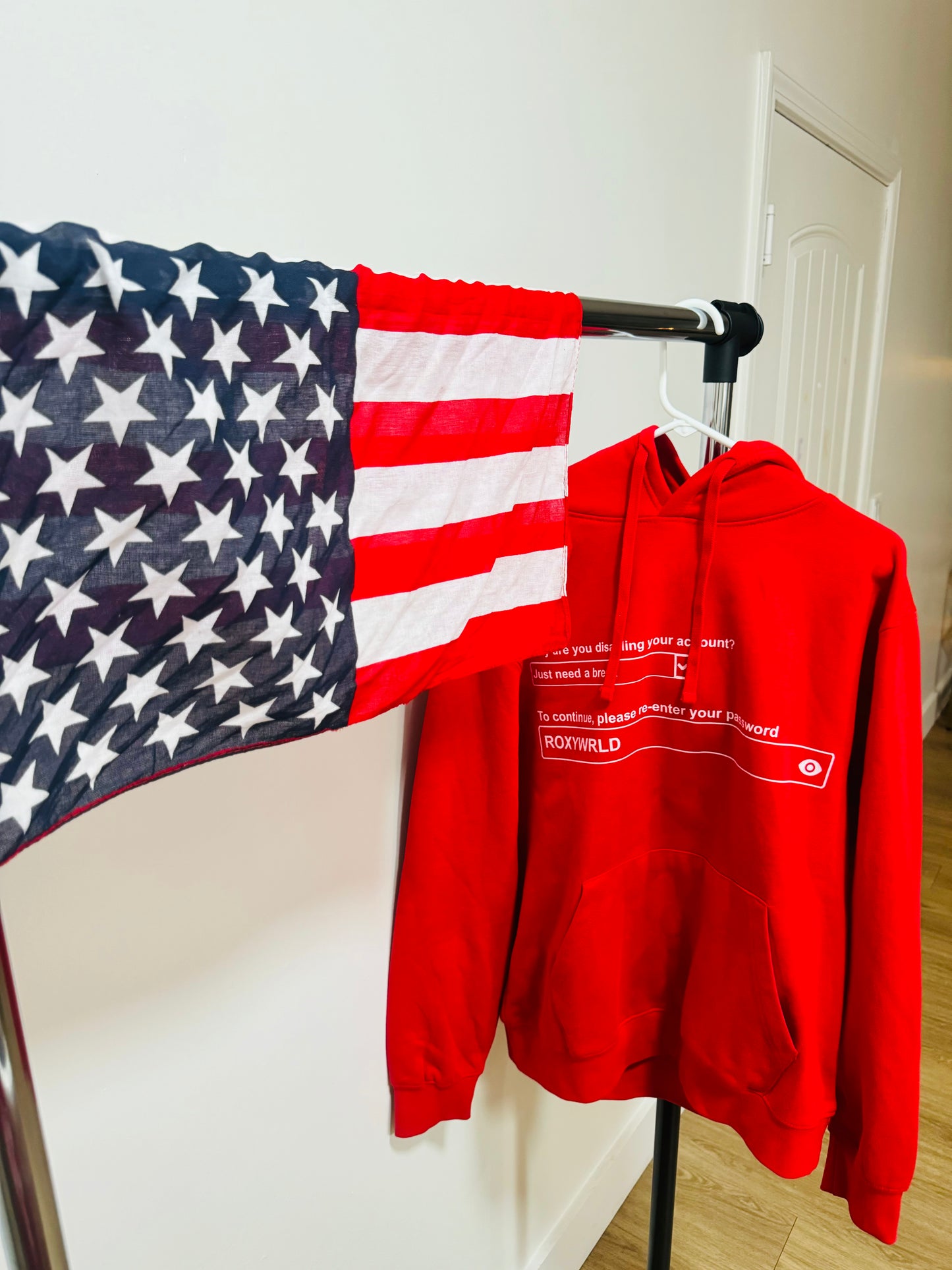 Red roxy wrld runway hoodie